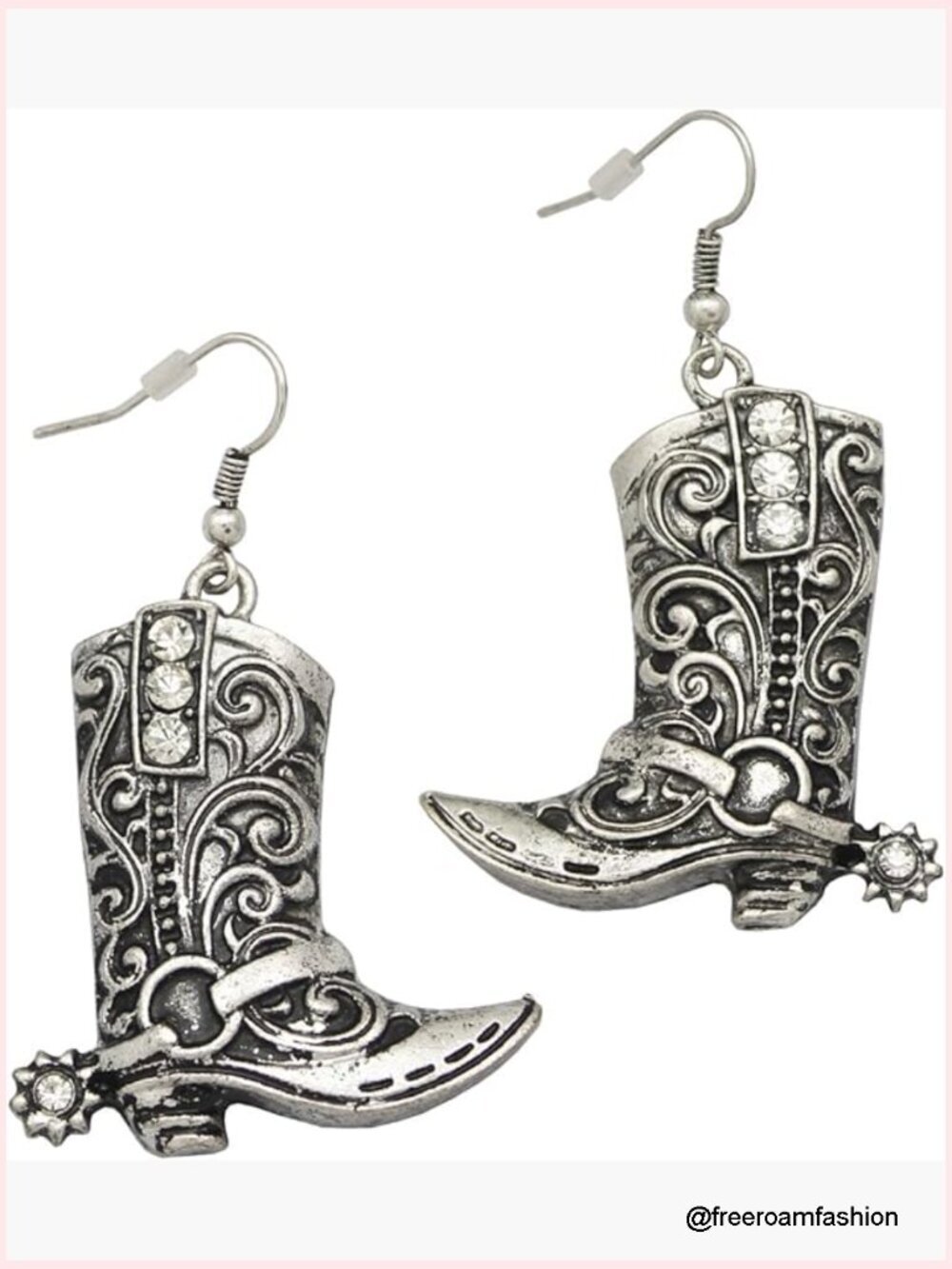 Cowgirl Boots Earrings Dangle Drop Western Texas Rodeo Fancy Dress Costume